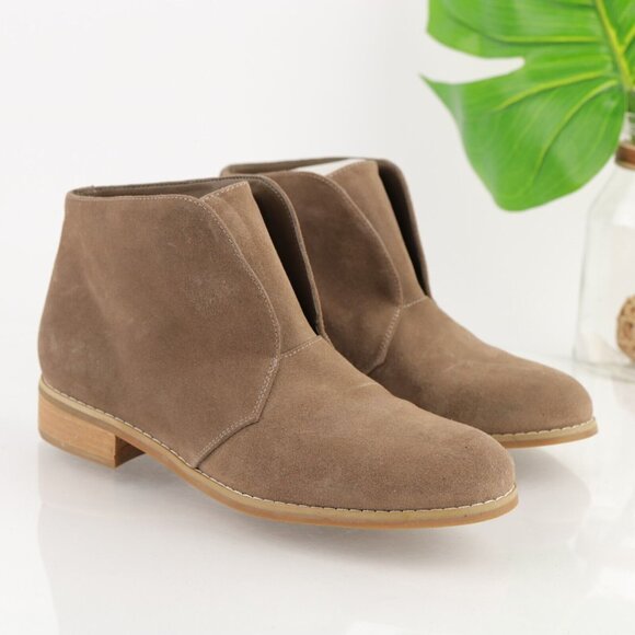 Blondo Womens Verona Boot Size 8.5 Waterproof Tan Suede Laceles Pull On Bootie - Picture 1 of 11